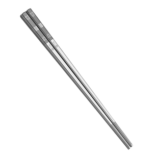 316L不锈钢筷子家用高档防滑防霉方形银快子成人长公筷子家庭套装