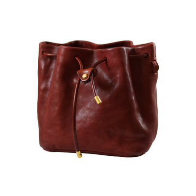 IRongerr复古植鞣牛皮小水桶包