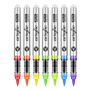 【品牌授权】掌握单支直液式软头丙烯马克笔自选不易透色可叠色补色单色单只学生60色儿童小学生美术专用黑色