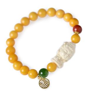 普贤菩萨手串文殊虚空藏不动明王大日如来猛犸女男太岁化蜜蜡手链