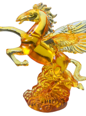 琉璃马摆件工艺品马到成功飞天马飞马高档家居装饰品客厅办公室礼