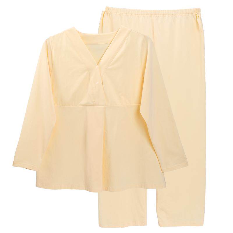 月子服纯春秋产后棉孕妇睡衣产妇喂奶哺乳衣孕期秋衣家居服夏季款