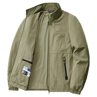 新款户外冲锋衣外套男春秋休闲夹克男士运动上衣立领速干薄款男装