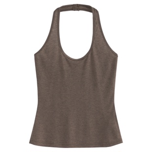 AZure温柔风兰精天丝吊带法式复古羊毛背心叠穿内搭外穿挂脖上衣