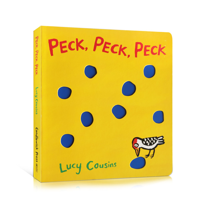 预售送音频英文原版Peck Peck Peck 啄啄啄啄木鸟小鼠波波maisy同作者Lucy Cousins幼儿童英语启蒙认知绘本纸板书单词记忆早教亲子