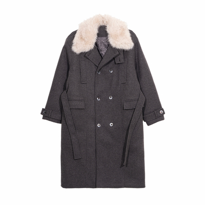 Hualun座山雕大衣男款毛呢外套