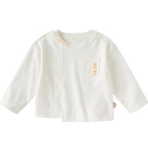 戴维贝拉儿童T恤春装新款男童长袖打底衫女中大童抗菌套头衫上衣