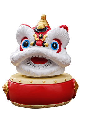 国潮醒狮舞狮可爱吉祥物办公室玄关装饰品摆件客厅招财轻奢伴手礼