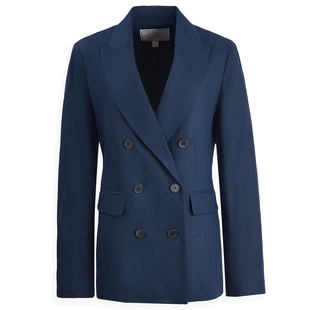 [100%亚麻]Brooks Brothers/布克兄弟女士秋冬新双排扣剑领西装