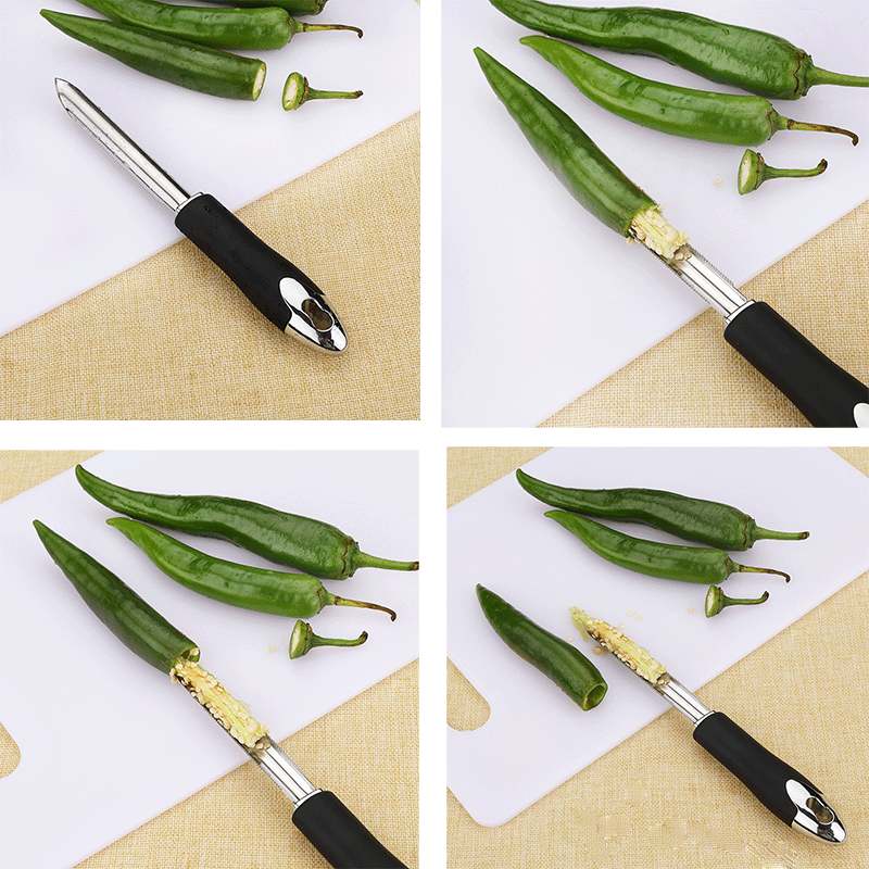 现货食检不锈钢瓜果抽心器去核齿食品级辣椒取带芯家用器