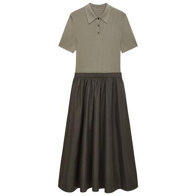 OCHIRLY欧时力polo领针织连衣裙