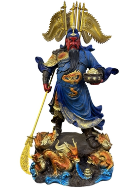 聚宝九龙关公关二爷神像摆件供奉
