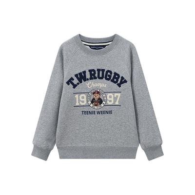 小熊童装休闲学院刺绣加绒卫衣