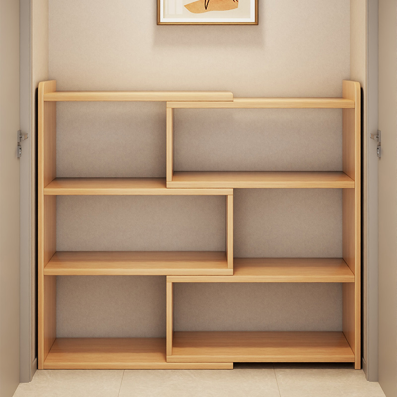 走廊书架一体靠墙可伸缩书柜家用储物柜转角置物架子客厅过道矮柜