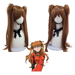 明日香cos假发EVA新世纪福音战士虎口夹双马尾偏橘色现货猫娘乐园