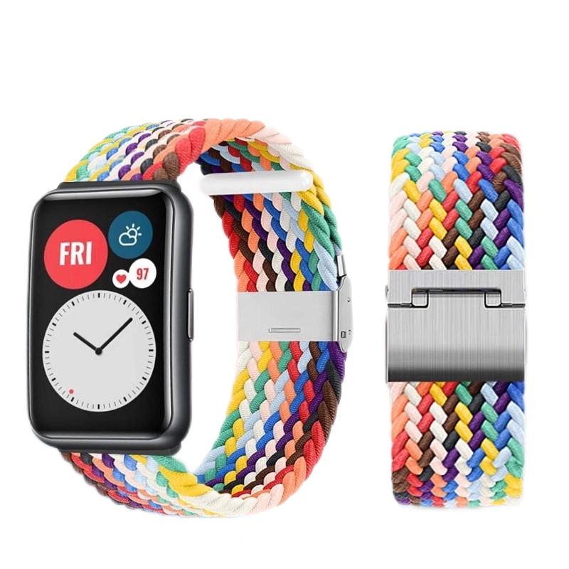 适用华为Watch Fit4智能手表雅致版4pro编织卡扣FIT3表带单圈尼龙watchfit2优雅new运动手环表链男女潮非原装
