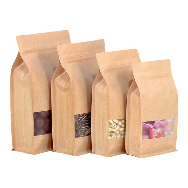 牛皮纸袋开窗八边封茶叶食品