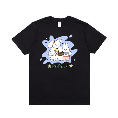 billkong短袖新款棉上衣兔子印花