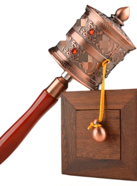 藏式手摇转金轮双层铜合金