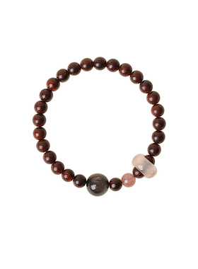 木质手串小叶紫檀高密天然黑曜石缓和情绪跑圈南红招财女款手链