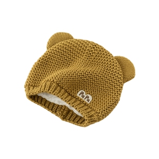 papa爬爬冬季儿童宝宝可爱小耳朵针织帽男女童休闲百搭保暖帽子