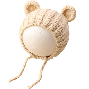 新生儿婴儿帽子秋冬款冬季可爱超萌婴幼儿宝宝毛线帽儿童针织胎帽