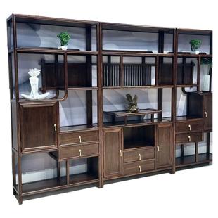 金花梨木文殊三组合博古架实木多宝阁茶叶展示柜客厅隔断古董柜置