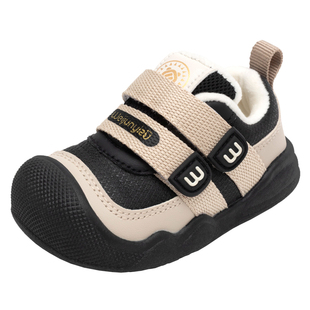 学步鞋男宝宝鞋子秋冬季婴儿学步鞋软底加绒机能鞋1一2-3岁男童鞋