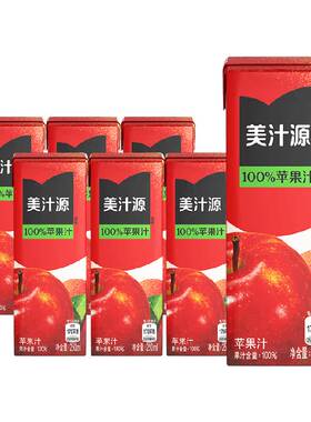 美汁源100%苹果汁饮料250ml*6盒