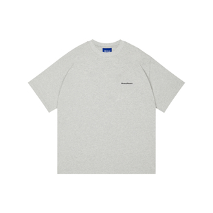 wassuphouse防晒凉感印花短袖男装宽松浅灰色上衣潮牌圆领情侣装