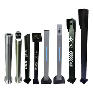 门禁刷卡立柱人脸识别一体机落地支架不锈钢防水开关按钮对讲立杆