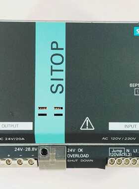 SIEMENS SITOP MODULAR 20A 1/2 PH POWER SUPPLY 6EP1336-3BA00