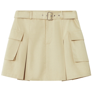 热风半身裙2025年秋季新款女士工装风口袋半裙BM辣妹风显瘦A字裙