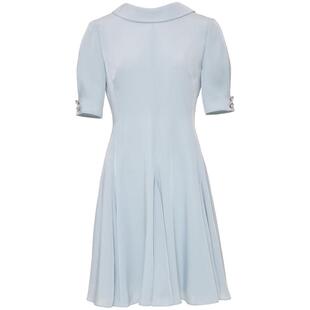 OBEG欧碧倩复古浪漫立领职业OL感裙子气质短袖连衣裙50462530