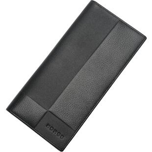 红谷新款潮流拼接真皮钱包长款头层牛皮薄款商务皮夹多卡位男钱夹