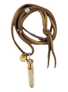 一休高桥吾郎925纯银鹿皮绳金饼