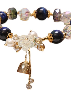 水晶手链魅力蓝色旺事业ins小众