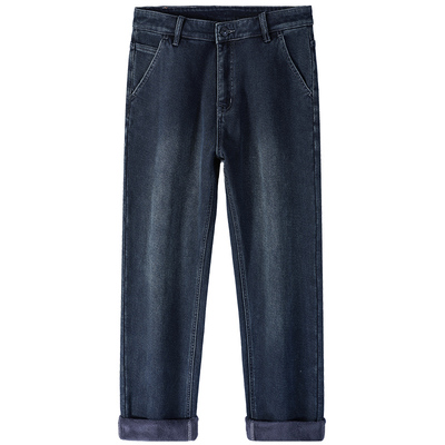 啄木鸟九分加绒加厚牛仔裤