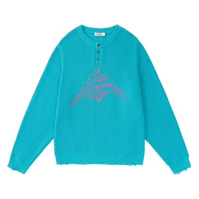 BEASTER包芯纱胶印图案针织衫