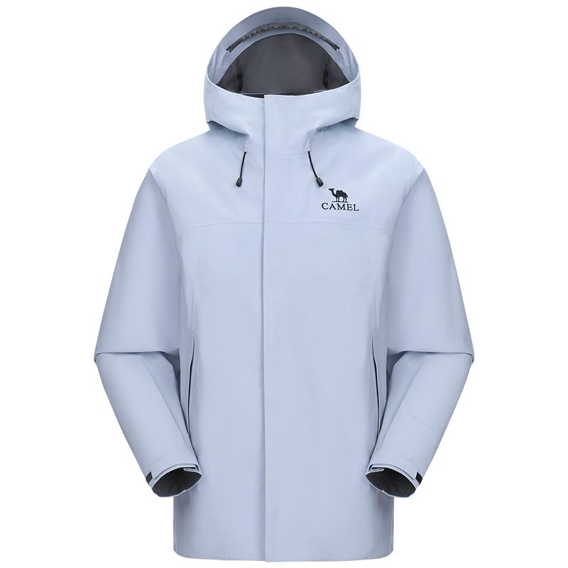 骆驼户外远山蓝峰壳冲锋衣女单层硬壳外套3L轻量化防水登山服装男