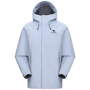 骆驼远山蓝凯甲冲锋衣女户外轻量单冲硬壳外套3L专业防水登山服男