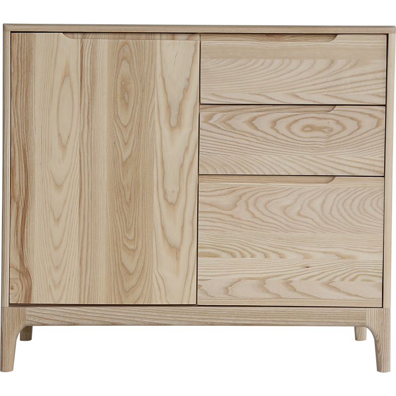 清木堂实木餐边柜日式简约现代白蜡木定制北欧储物柜收纳柜餐厨子