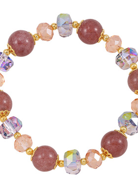 草莓晶串珠茶晶手链轻奢小众精致