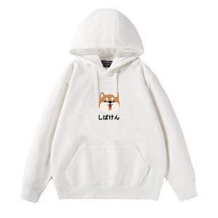 马嘉祺同款卫衣女时代少年团卡通柴犬oversize宽松情侣装连帽衣服