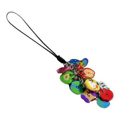 可爱多巴胺苹果亚克力纽扣钥匙扣