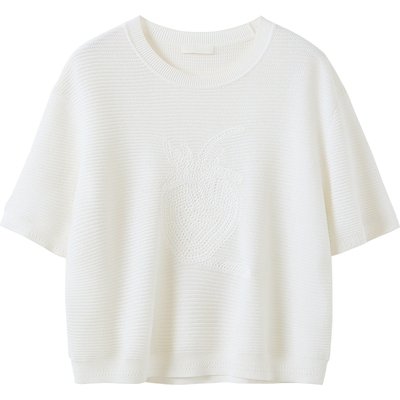 播商场同款蓝色短袖针织衫女秋新品洋气减龄上衣BDS3SD3193