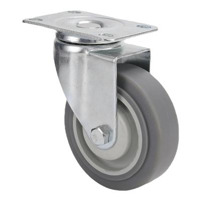 万向轮橡胶耐磨灰TPR带刹车转向