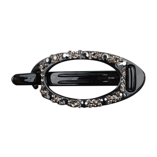 法式新款鱼嘴夹扭夹水钻发夹香蕉夹椭圆发卡优雅马尾扣镂空玳瑁夹