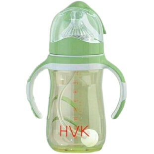 护康奶瓶ppsu兔耳朵大宝宝新生儿防摔宽口胖孩儿300毫升送吸管刷