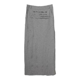 西町村屋高腰印花直筒半身裙女装秋季新款休闲长款裙子XA9C10020